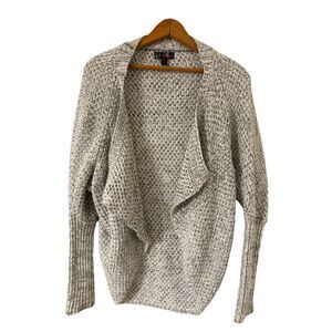 JJ Basics Relaxed Fly Away Open Front Oversized Cardigan Sweater Size XS Gray Bo